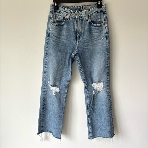 AG Adriano Goldschmied Kinsley High Rise Pop Crop Jeans Aged Denim 23 Years - Picture 5 of 16